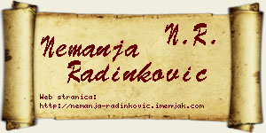 Nemanja Radinković vizit kartica